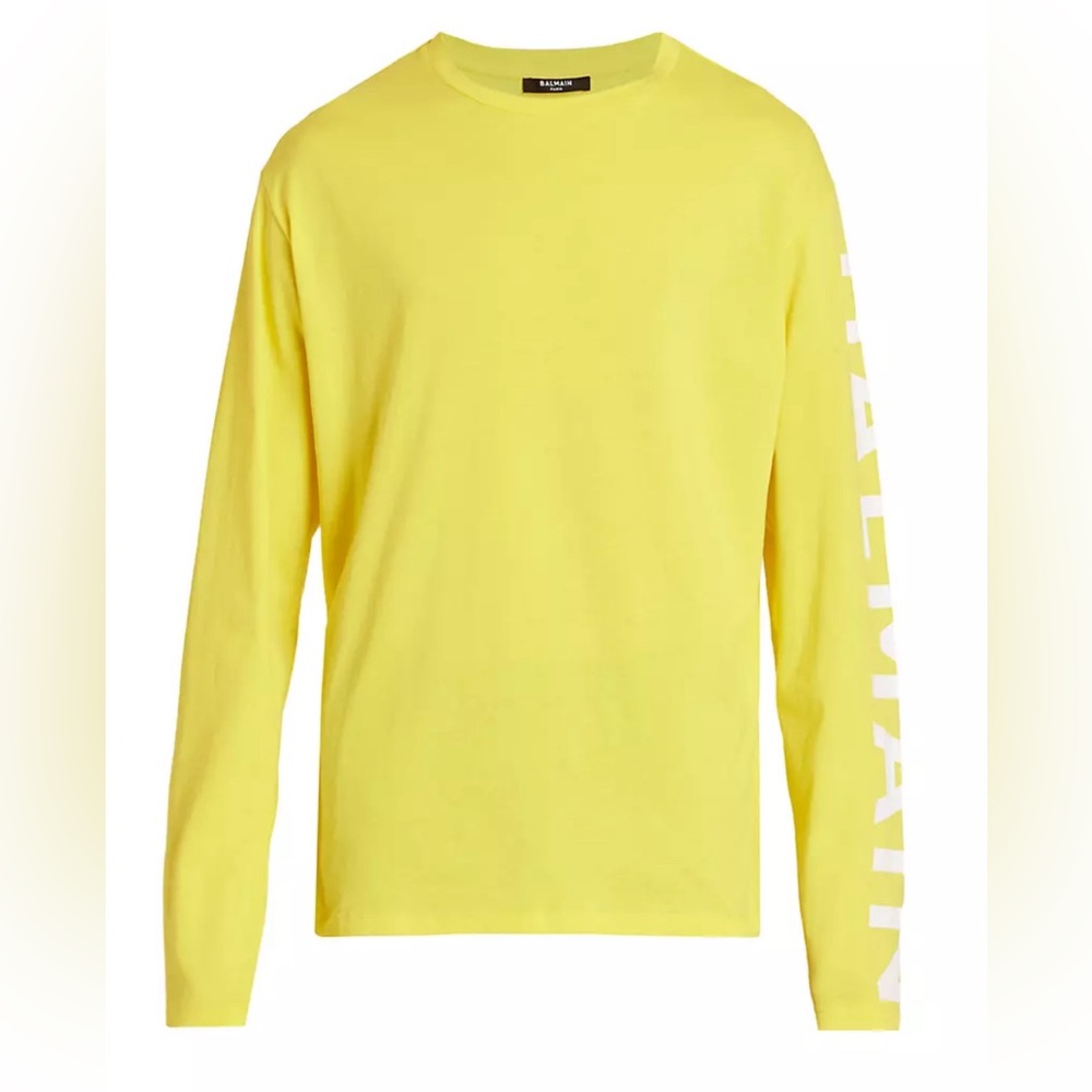 BALMAIN Logo Sleeve Print Shirt